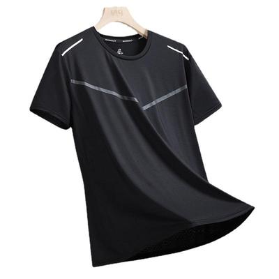 Kurzarm-T-Shirt aus Eisseide für Herren, Sommer-Sport-T-Shirt, schnelltrocknende Fitnesskleidung, Sommer-T-Shirt für Herren