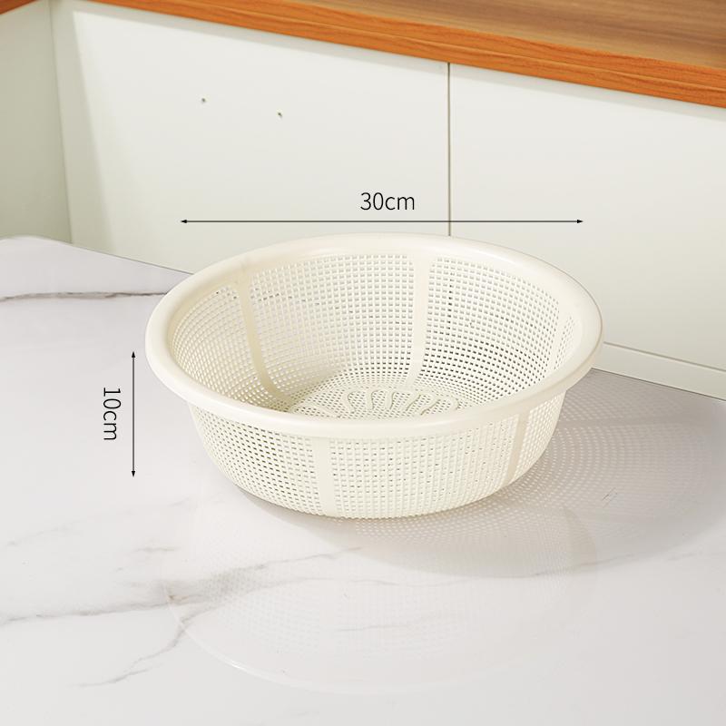 Large Size Plastic Drain Basket Kitchen Vegetable Washing Basket Hollow Out Fruit Basket Round Sieve Rice Cleaning Basket