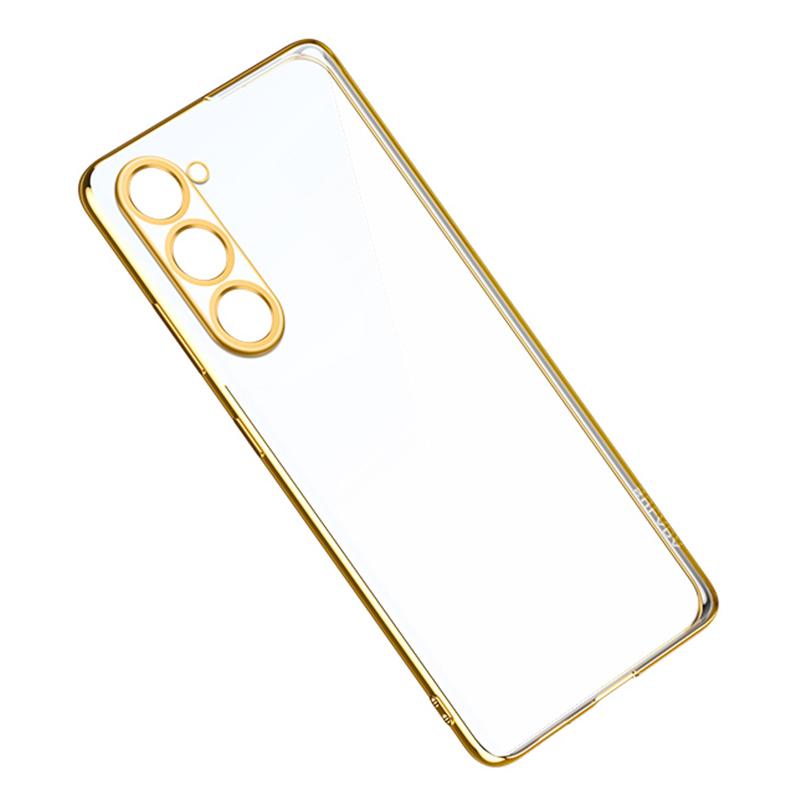 SULADA Electroplating Phone Case for Samsung Galaxy S23,Straight Edge Clear TPU Phone Cover