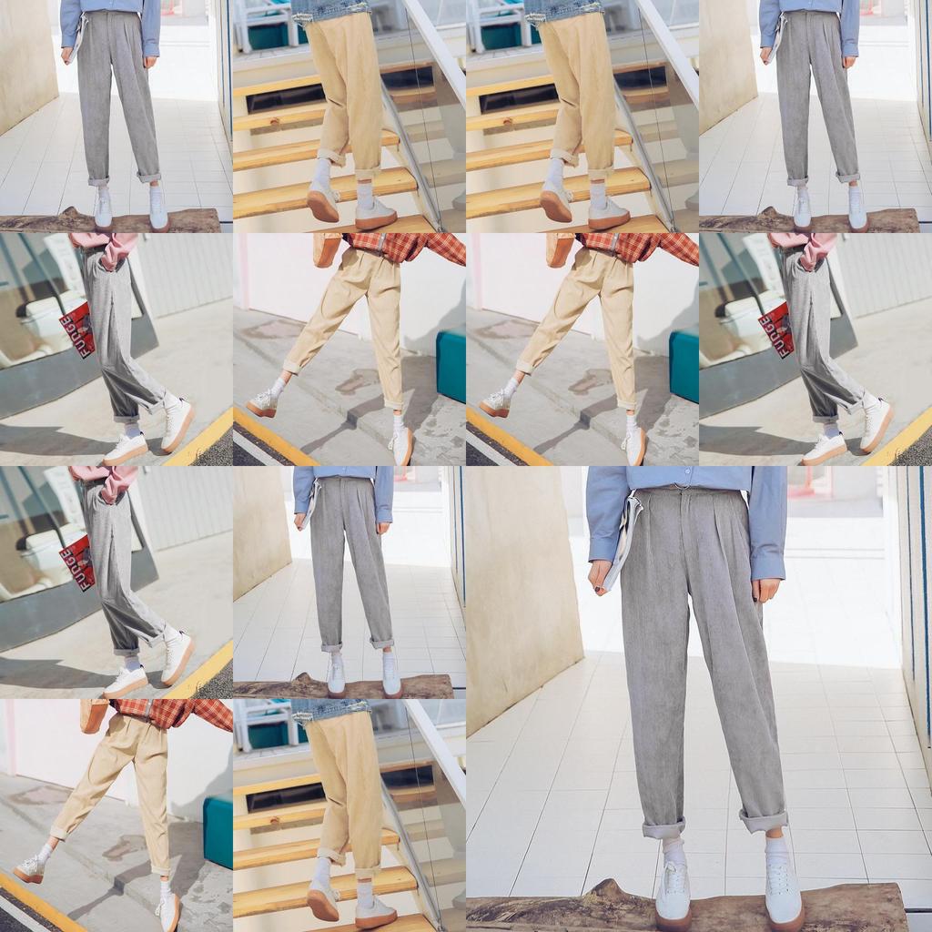 Cotton Blend Womens Pants With Slim Fit And High Waist For Casual Wear