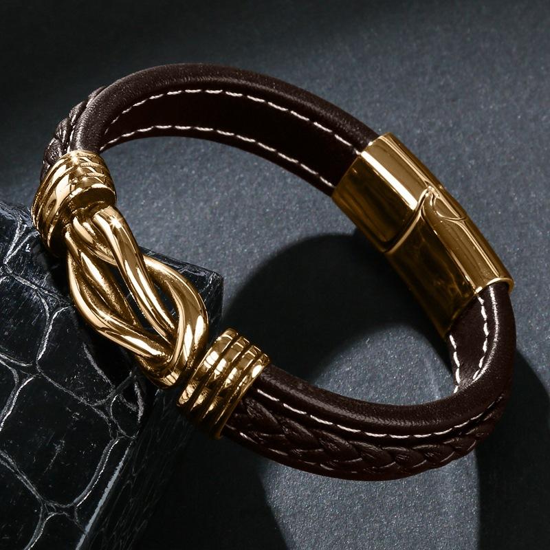 2026 Men's 8-character Gold Bracelet, European and American High-quality Jewelry