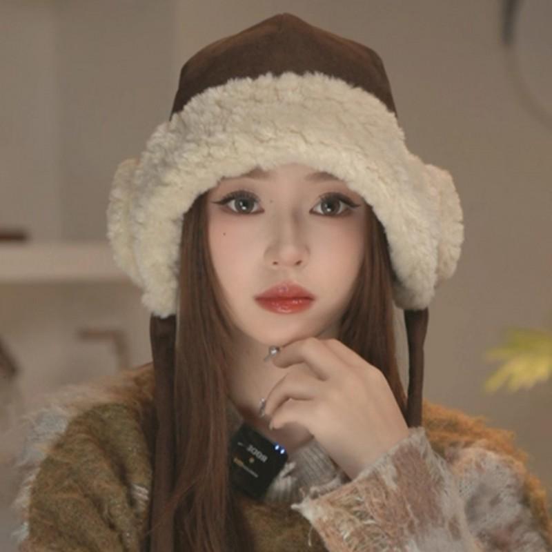 Thick Knit Beanie Hat Women Winter Warm Windproof Ear Protection Oversized Fit Unisex Fashion Cap