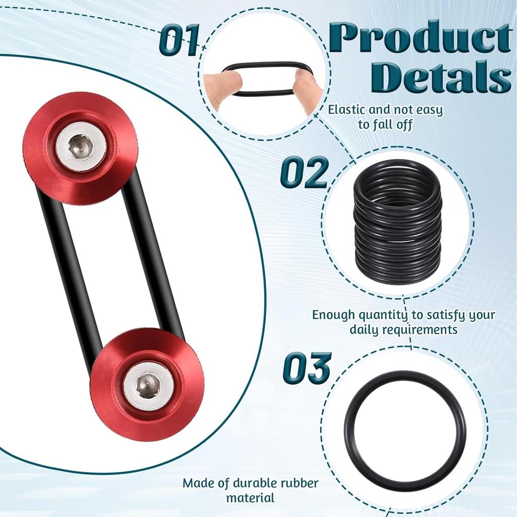20 Pcs Bumper Quick Release O Rings Bumper Fasteners Washers Replacement Quick Release Rubber Bands Washers for Car Bumper (Black)