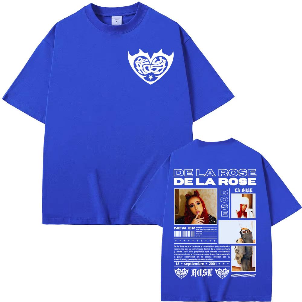 Singer Dela Rose Album Tour 2025 Cover Tshirts Unisex Women Clothing Harajuku Retro T Shirt 100 Cotton High Quality Tshirt Tops
