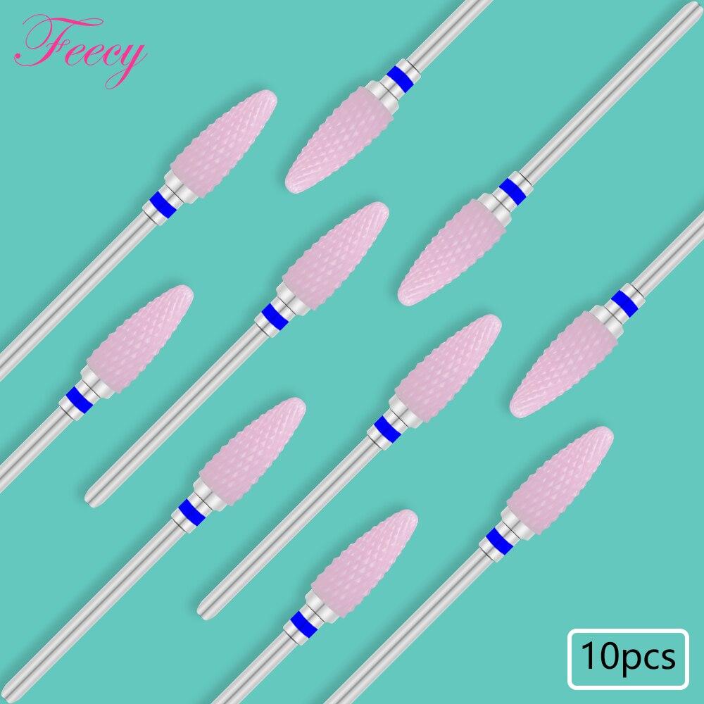 10PCS Milling Cutter For Manicure Set Ceramic Nail Drill Bits Cutters for Removing Gel Varnish Manicure Machine Accessories Mill
