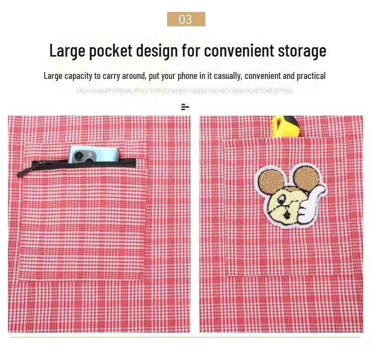 Korean Style Stain-Resistant Long Sleeve Kitchen Apron