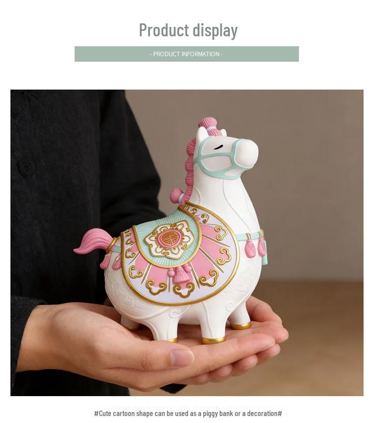Pink Horse Money Box - Zodiac Year of the Horse Ornament, Birthday Gift, Creative Piggy Bank, Money Jar