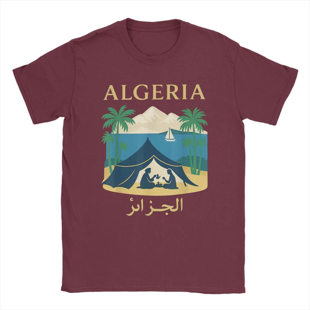 Algeria Djazair Africa Desert Men T Shirts DZ Arab Funny Tee Shirt Short Sleeve Crew Neck T-Shirt Cotton Printed Tops
