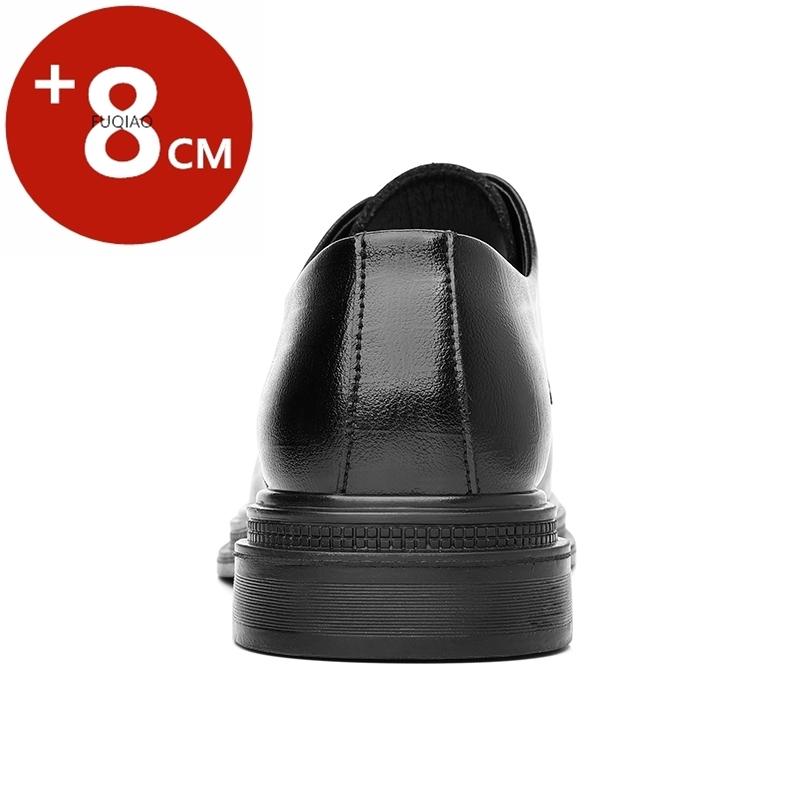 Herren Hohl Atmungsaktiv Oxfords 6cm/8cm Innere Höheneinstellung Formell Business Anzugschuhe Hochzeit Bankett Leder Hohes Schuhwerk