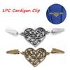 Trendy Winter Heart Pattern Retro Sweater Blouse Pin Cardigan Clip Shawl Brooch Duck Clip Clasps
