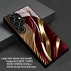 Rote Gold Samt texturierte Kunst gehärtetes Glas Handyhülle geeignet für Samsung GalaxyS26 S25 S24 S22 S21 S20FE/Ultra/Plus Anti-Drop