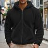 Men's Double-Faced Fleece Oversized Hooded Zip-Up High-Street Fashion Sweatshirt Jacket Top