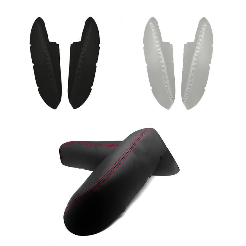 2pcs Soft Leather Front Door Armrest Cover For Honda Ridgeline 2009 2010 2011 2012 2013 2014 Car Door Armrest Panel Cover Trim