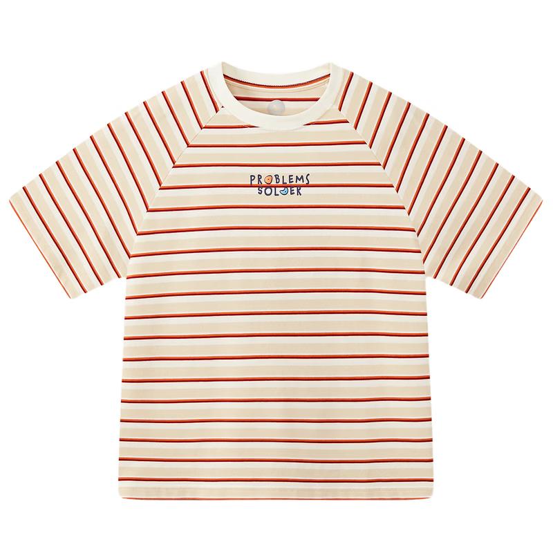 MQD Boys' College Style Striped Short Sleeve T-Shirt