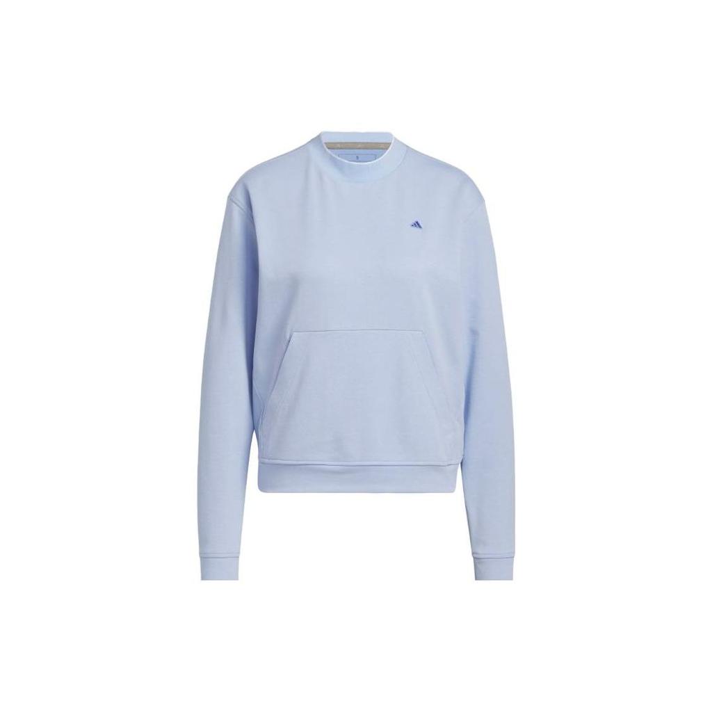 Adidas Ss23 Long Sleeve Solid Color Pocket Logo Loose Fit Crewneck Sweatshirt Women Sweatshirt Light-Pink Blue HT1272