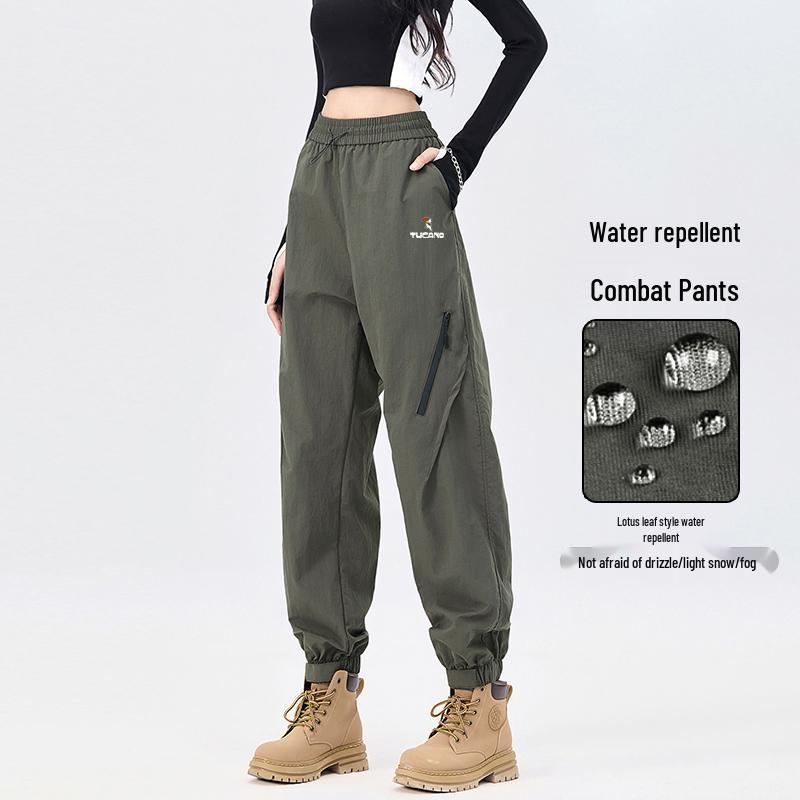 

Женские водонепроницаемые ветрозащитные джоггеры-парашюты Woodpecker для весеннего и осеннего хайкинга. 5XL 190-210 lbs