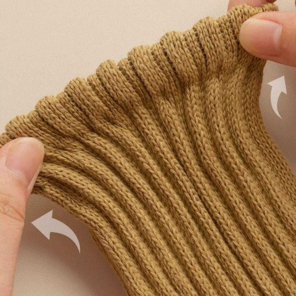 Cotton Middle Tube Socks Loose Crochet Women Stockings Casual Cuffs Ruffles Socks  Girls