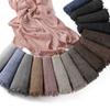  New High Quality Solid Color Wrinkle Muslim Women Hijab Scarf Ramadan Shawl Headband Turban Islamic Hijabs Wraps Tassels