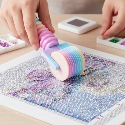 Diamond Painting Roller Rhinestone Press Roller Brayer Roller for Kid Adult DIY Full Drill Partial Drill
