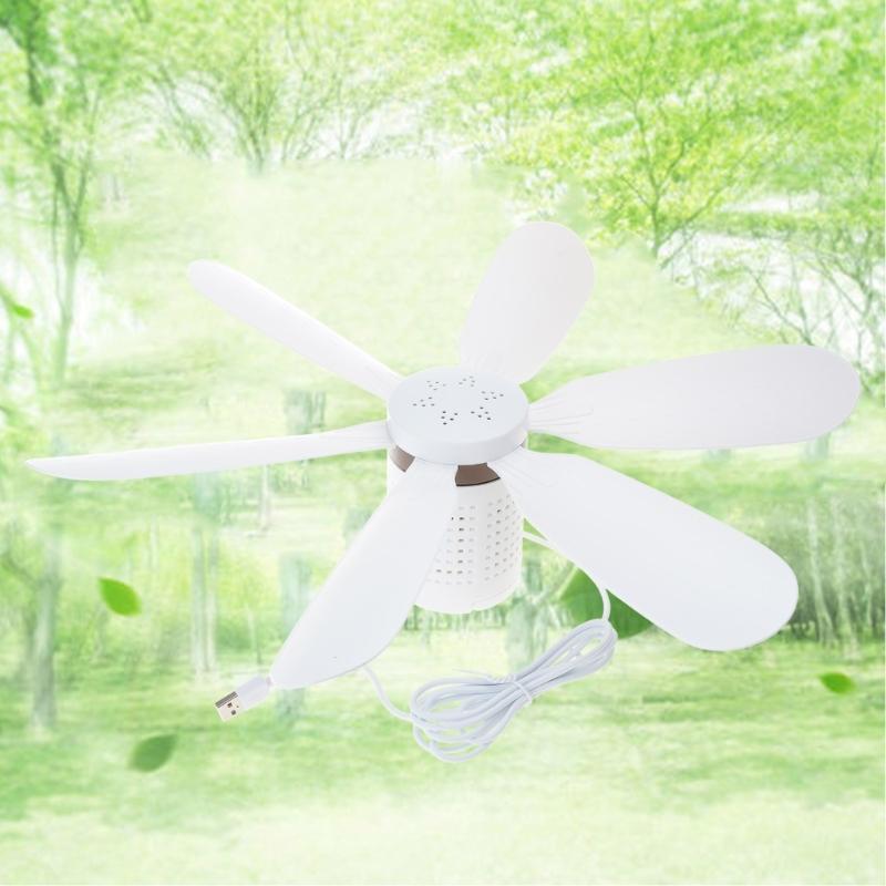 USB Mini Small Ceiling Fan Quiet USB 5V 5W Hanging Fan for Dorms and Marketplaces Outdoor Camping