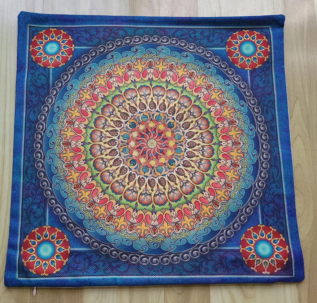 Special Sale Mandala Motif Bohemian Mediterranean Floral Plant Pattern Linen Home Decoration Pillow Case Sofa Cushion Cover Case