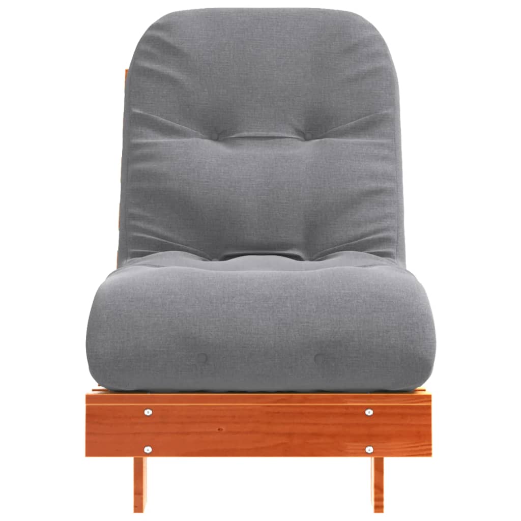 Vidaxl Sofa Rozkładana Futon, Z Materacem, Woskowy Brąz, 60X206X11 Cm