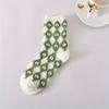 5 Pairs  Socks Women's Spring and Autumn Retro Three-dimensional Relief Flower Medium Tube Socks Stockings Women's Socks