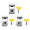 3 Pcs Set Window Lock Adjustable Stainless Steel Sliding Door Window Security Lock with Key