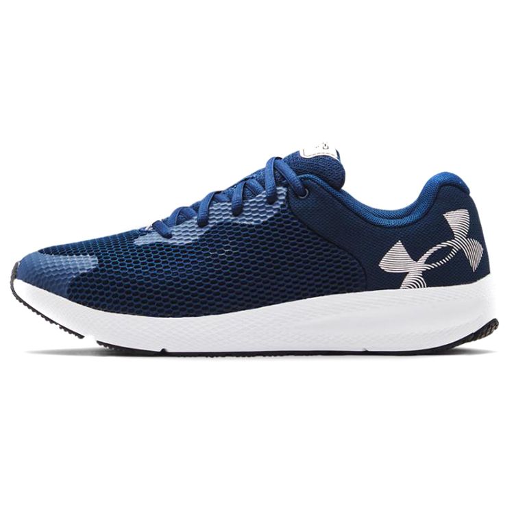 Under Armour Charged Pursuit 2 Comfortable Fabric Synthetic Leather Low Top Running Shoes Men Sneaker Blue 3024138-401