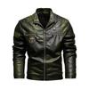 Veste de moto en cuir PU transfrontalier pour homme, style européen/américain, moderne et robuste, plus velours.