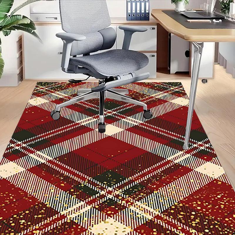 1PC Plaid Gold Extra Large Non Slip Floor Carpet, Office, Family, Studio Large Area Rug Indoor Rugs, Bold Statement Piece
