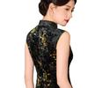 1011 autumn new black printed sleeveless retro cheongsam improved new Chinese style daily wear butterfly slim fit