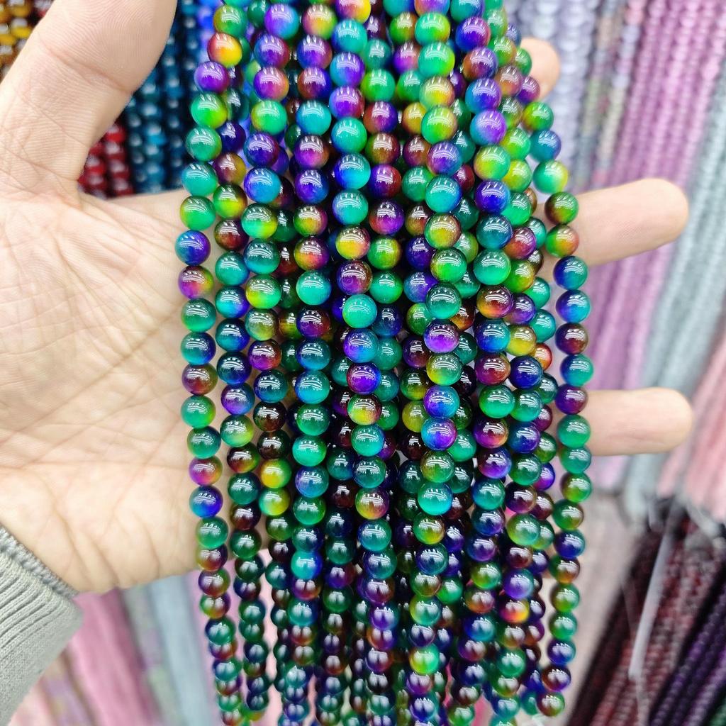 8mm Cat's Eye Stone Beads: Single, Double, Triple-Color, DIY Jewelry Round Beads