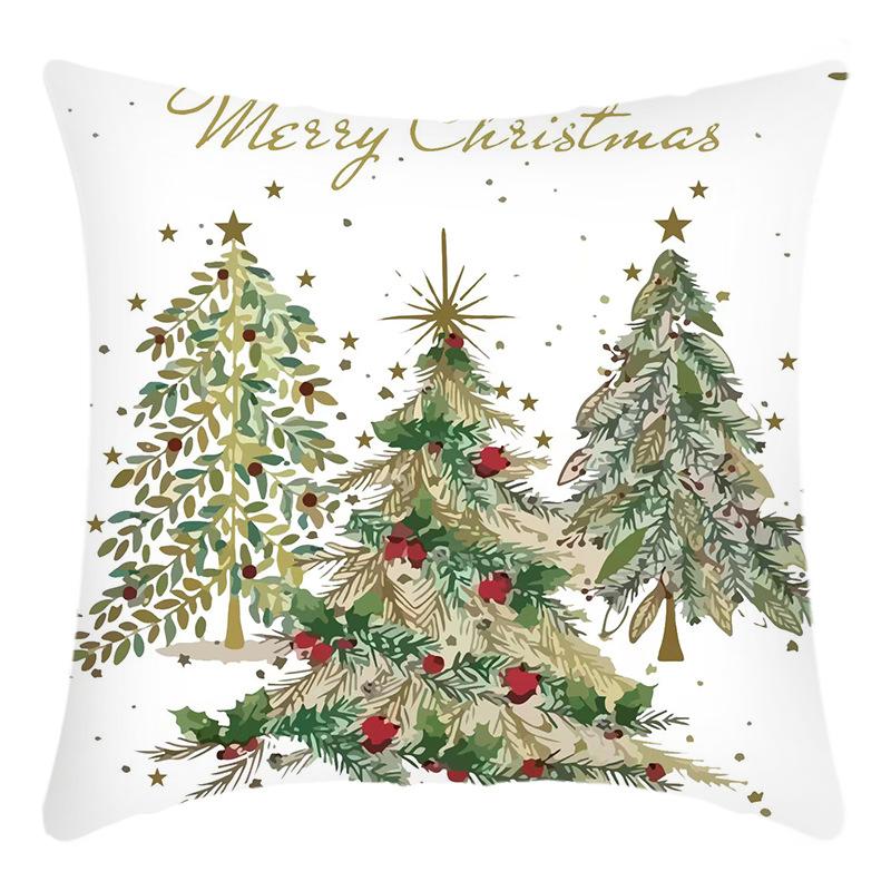 

Новая Рождественская наволочка Принт украшения елки Праздничная наволочка 45 * 45Cm pillowcase