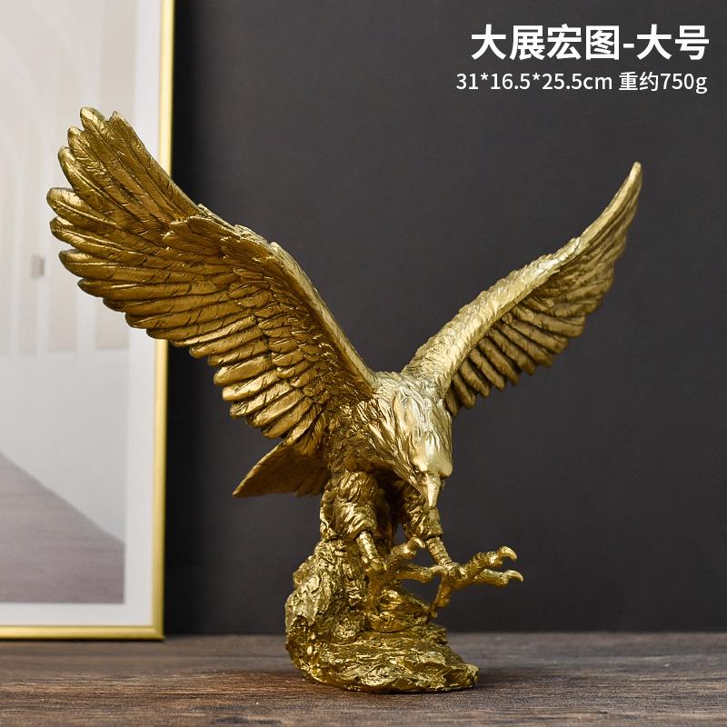 Nordic Resin Golden Eagle Statue Home Living Room Desktop Decoration Animal Figurines Office Bookshelf Cabinet Object Accessorie