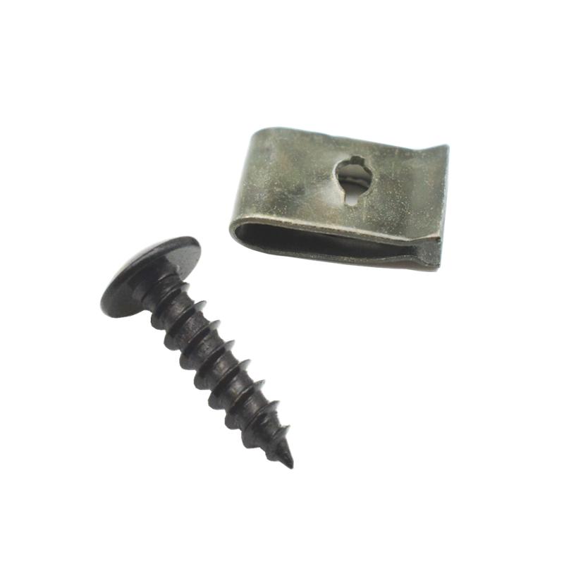 10 Sets Screws Flat Iron M4 M5 Threaded Insert Clip Rivet Use For Furniture Car Accessories Carbon Steel Spacer Screws Clip Kit