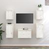 VidaXL TV Furniture 5 Pcs, White Solid Pine Wood