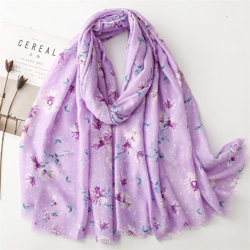 New Floret Cotton Pashmina Shawl Lady Wrap Warm Winter Scarves Autumn Design Print Female Foulard Beach Stoles Luxury Scarf
