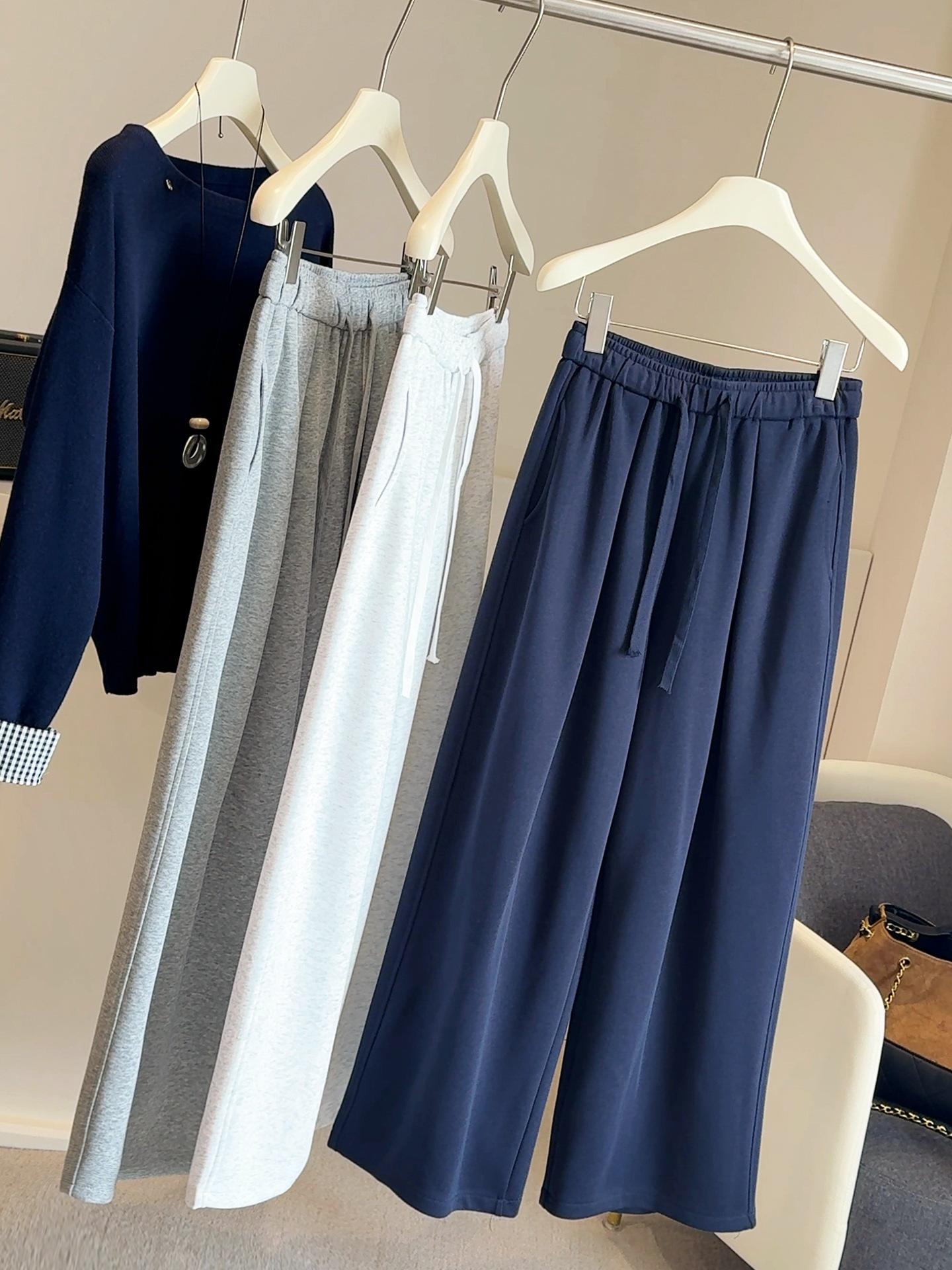 

Women s Relaxed Wide-Leg Casual Pants - Solid Color, Floor-Length, Autumn Style XL