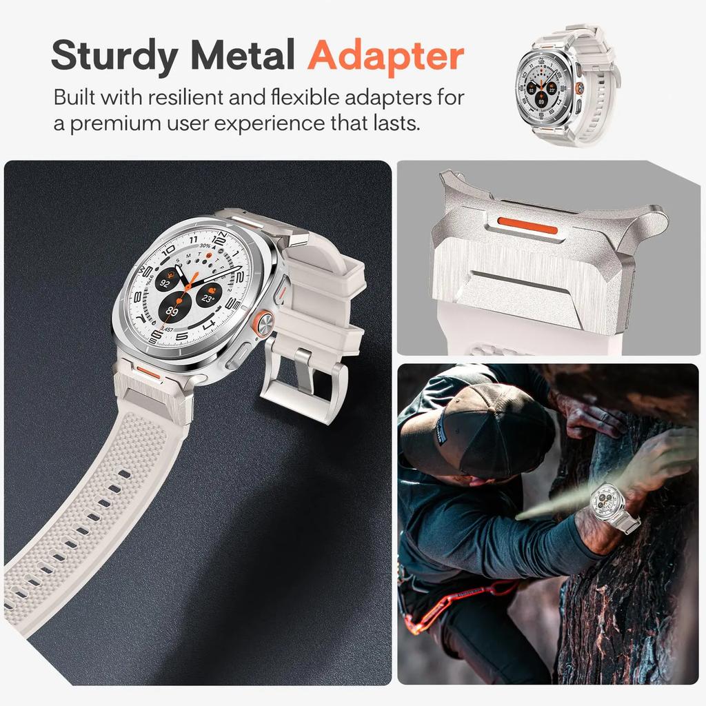 Inga glipor Mjukt gummiband För Samsung Galaxy Watch Ultra 47mm Öglarem För Galaxy Ultra 47MM Sportarmband Correa