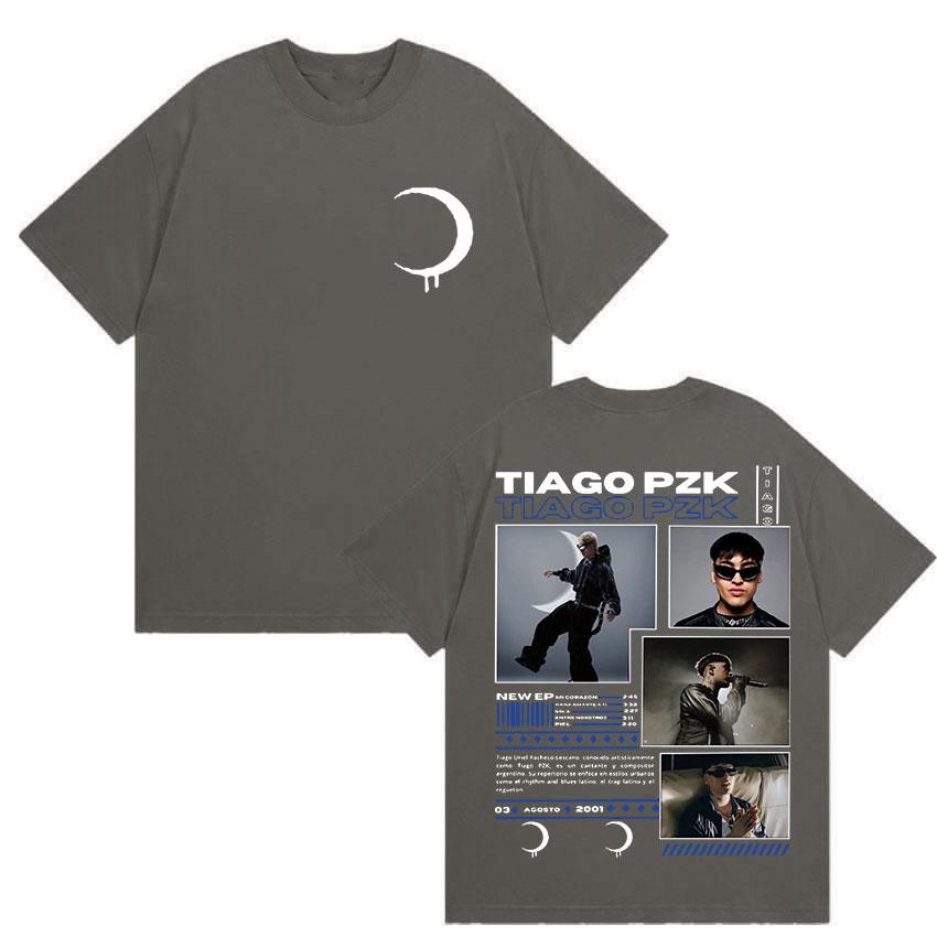 Rapper TIAGO PZK Album Merch TShirt Mens Hip Hop Gothic Short Sleeve Tshirts Unisex Punk Clothing ONeck Cotton T Shirt