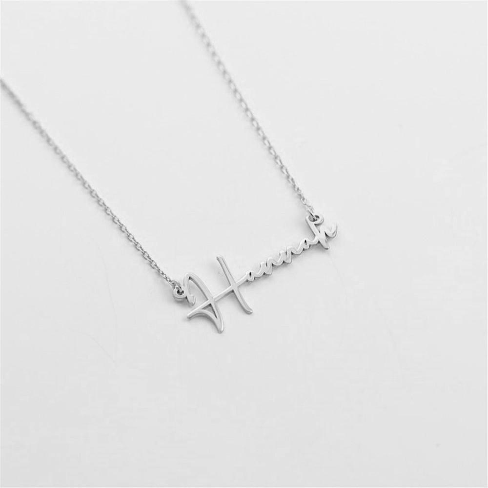 New North Personalized Name Necklace Fashion Stainless Steel Jewelry PVD 18K Gold Plated Custom Name Pendant Children's Necklace