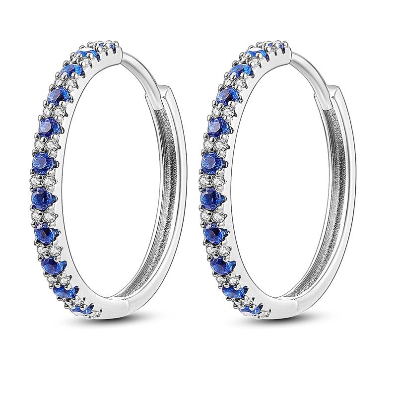 Blue Earrings 925 Silver Sun Moon Starlight Butterfly Stud Hoop Earring With Zircon for Women Female Party Fine Jewelry