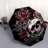 Raven & Roses: Gothic Skull Art PrintUmbrella, Portable 3-Fold Umbrella for Men & Women,Christmas Gift ES287