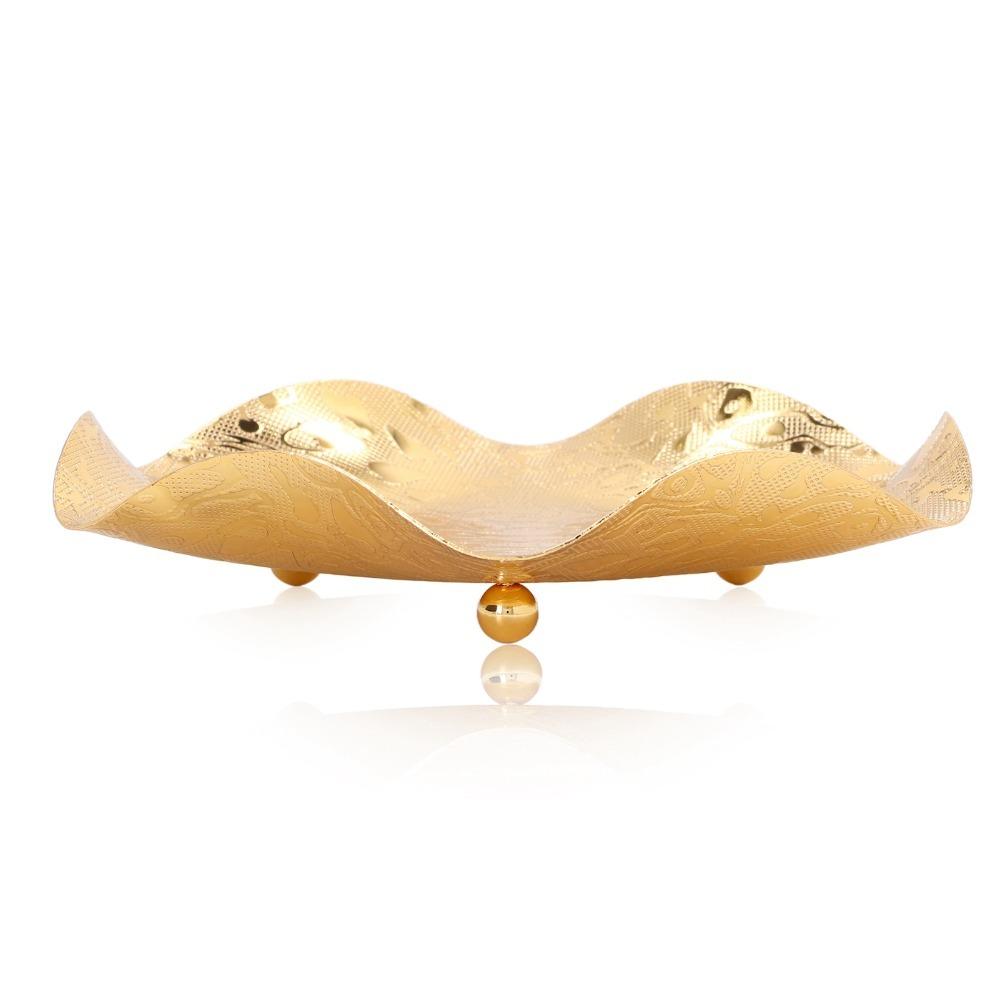Fruit Bowls Gold Gold Fruit Bowl Smooth Surfaces 7.8 Inch x 7.1 Inch Metal Fruit Bowl Zinc Alloy Fruit Basket For Home Decor