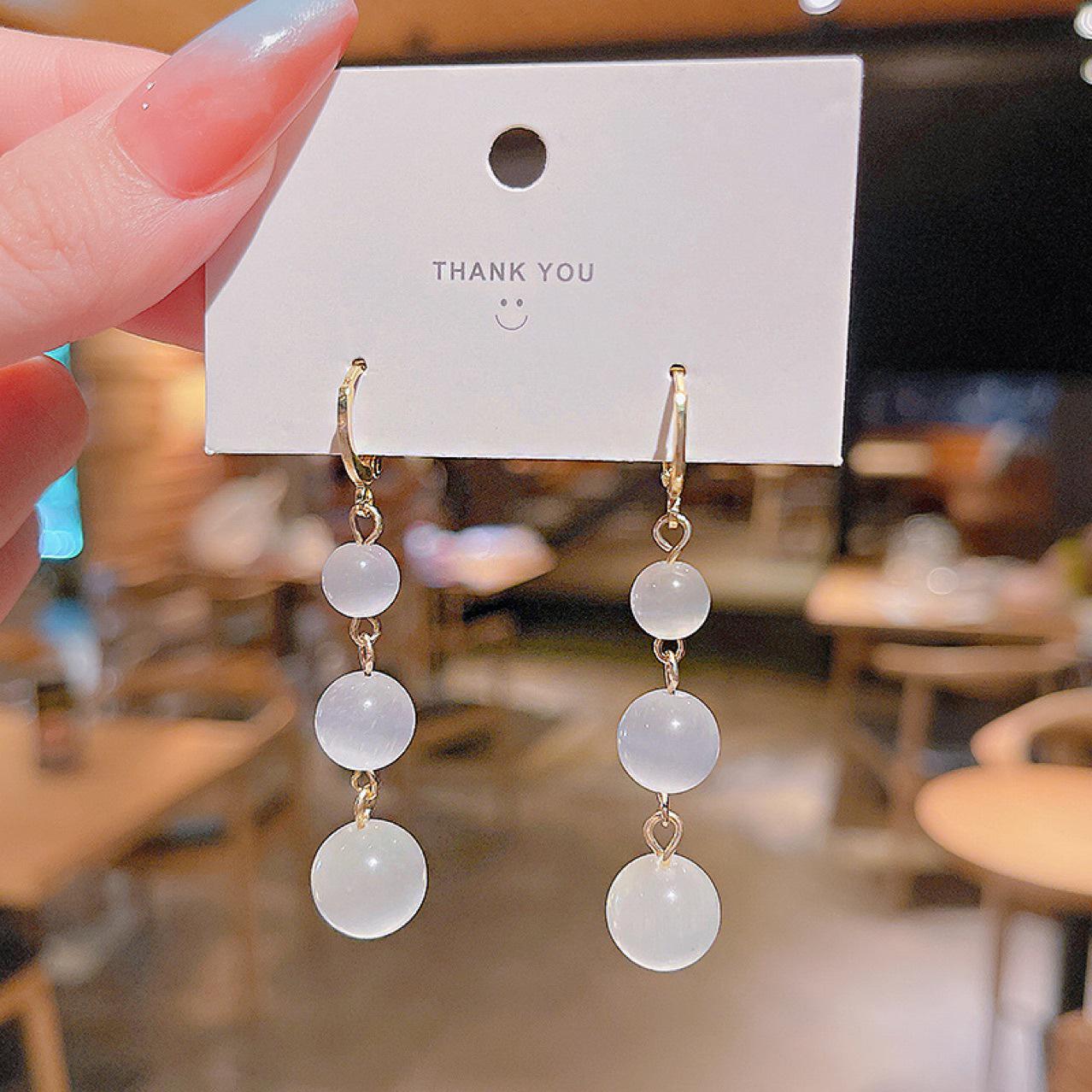 Elegant Luxury Cat s Eye Hoop Earrings
