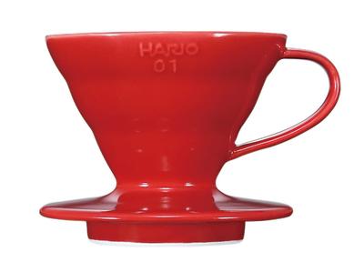HARIO V60 Transparent Dripper 01 Ceramic Red for Cups Coffee Hand Drip Made In Japan 1-2 VDCR-01-R
