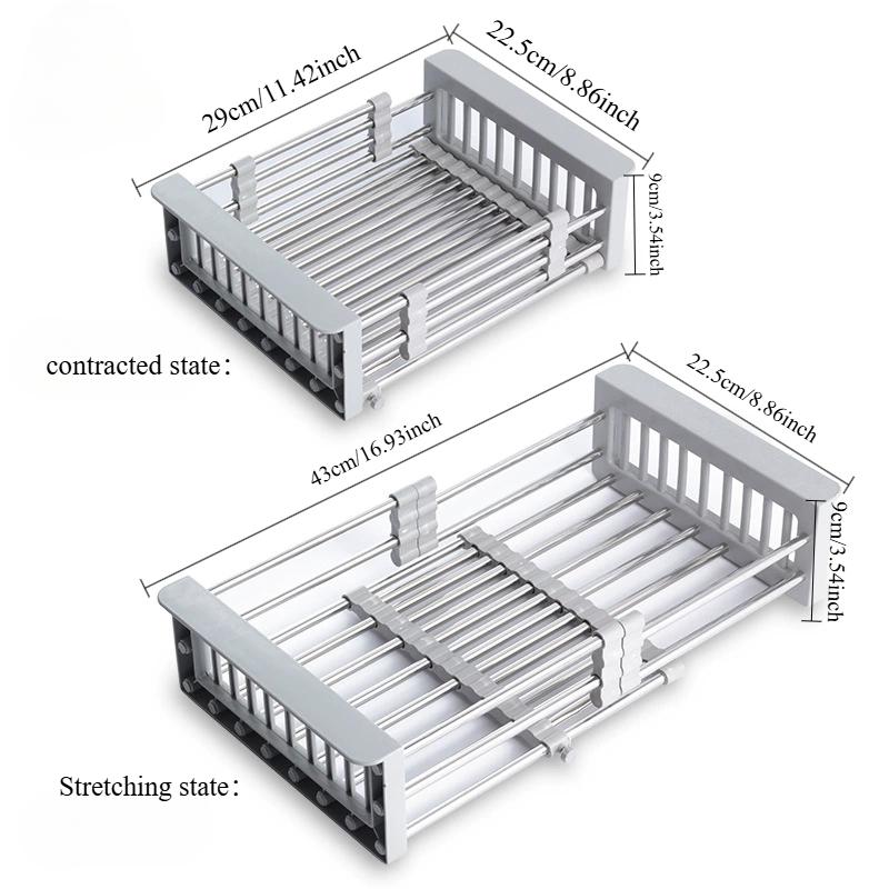 

Кухонная сушилка из нержавеющей стали, выдвижная корзина для сбора конденсата с регулируемыми подлокотниками, раковина и сушилка для посуды