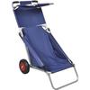 VidaXL Beach Cart with Wheels Portable and Foldable Blue