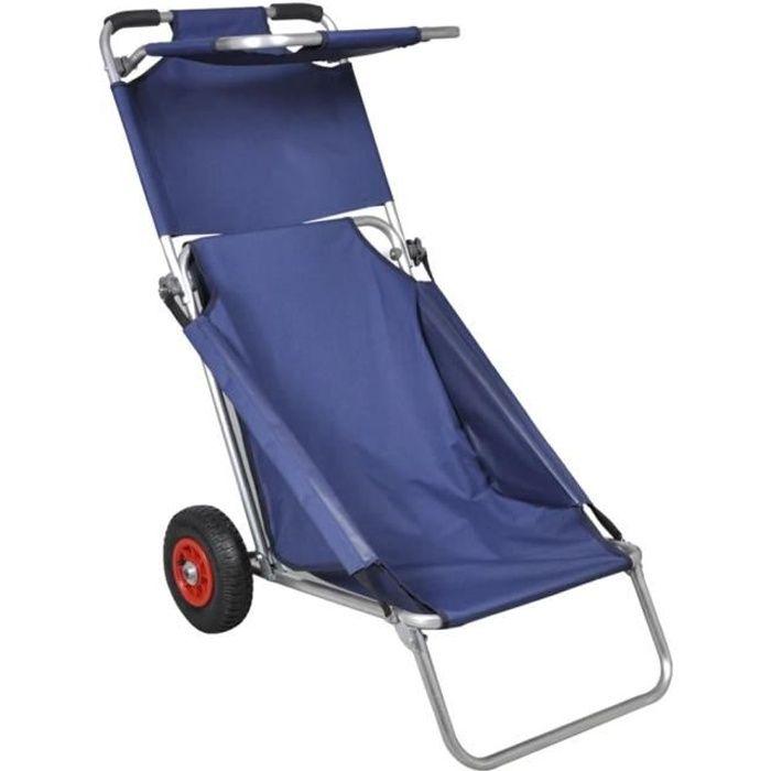 VidaXL Beach Cart with Wheels Portable and Foldable Blue